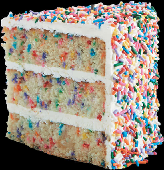 Colorful Sprinkle Cake Slice PNG image