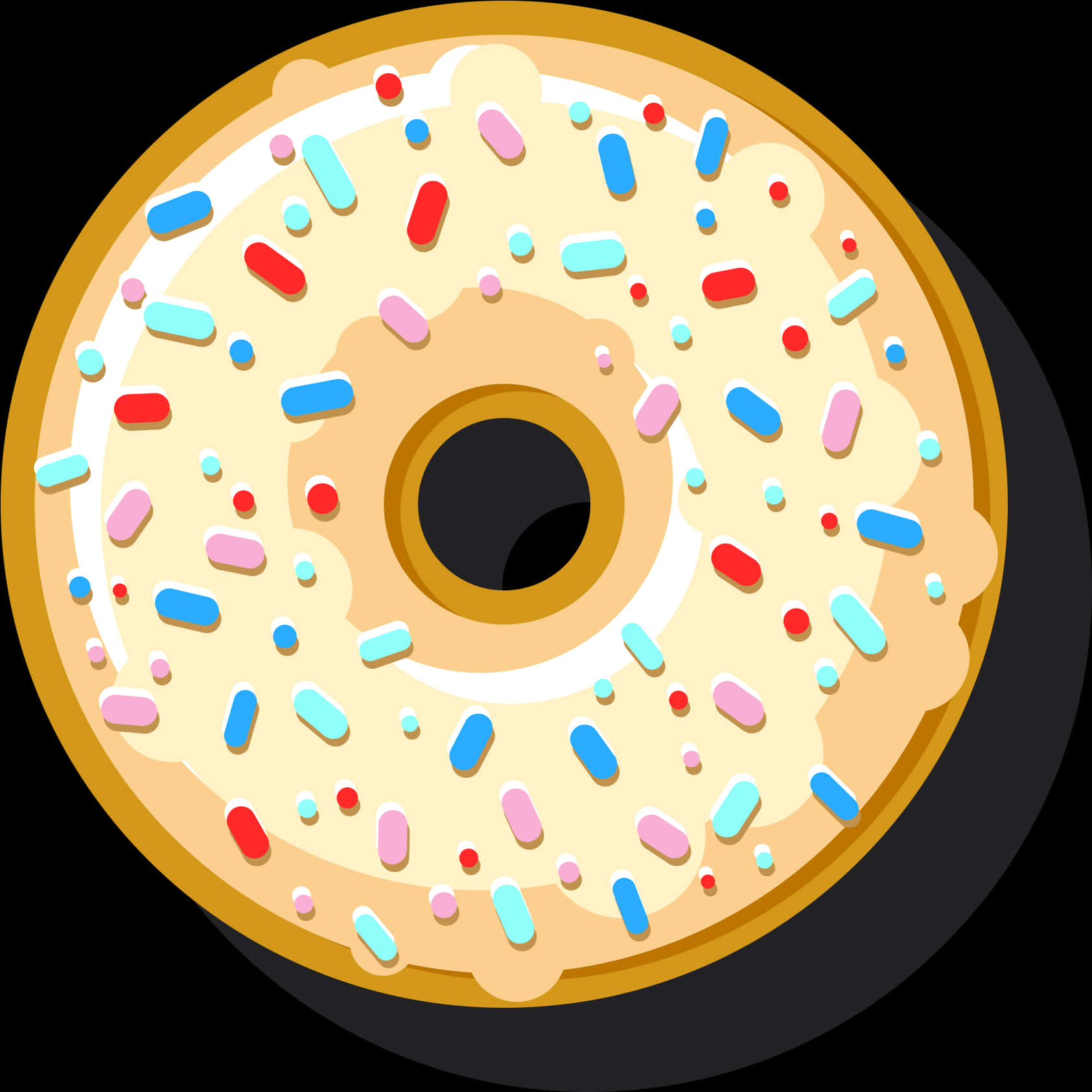 Colorful Sprinkled Donut Graphic PNG image