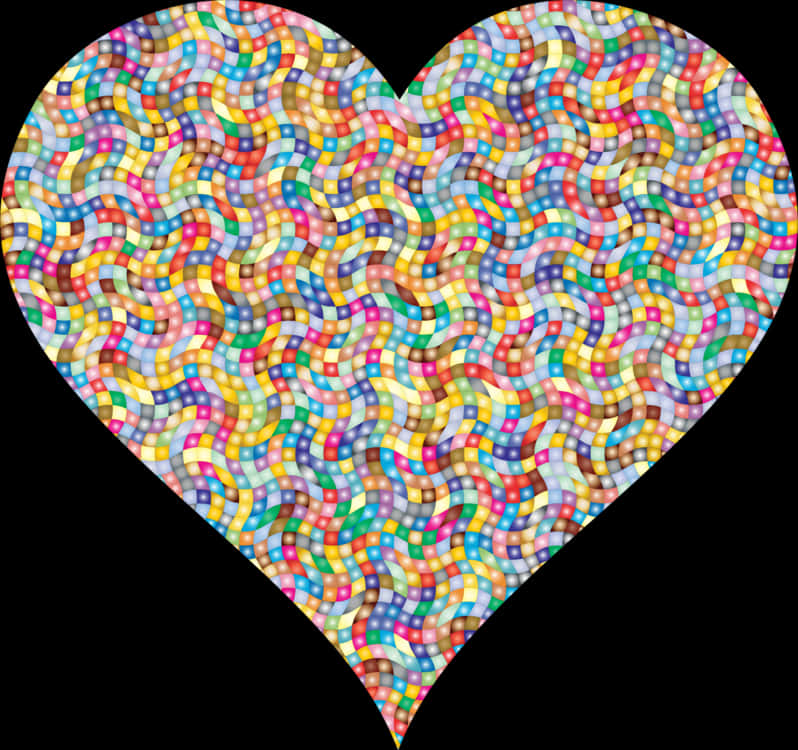 Colorful Sprinkles Heart Pattern PNG image