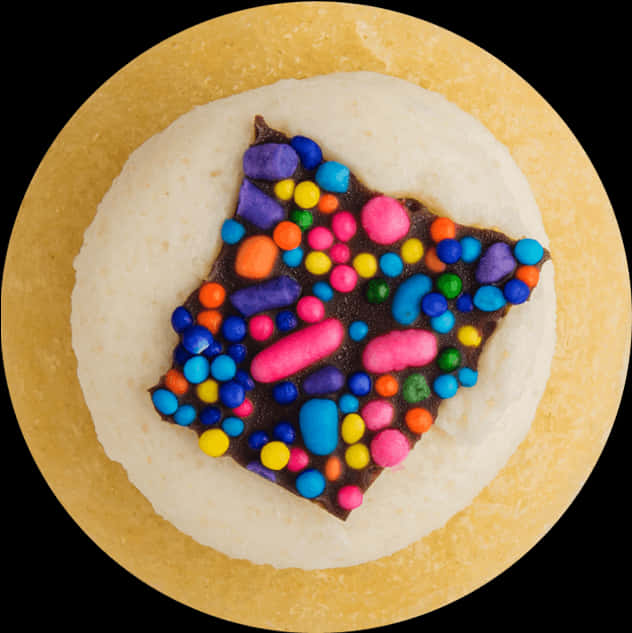 Colorful Sprinkleson Cookie PNG image