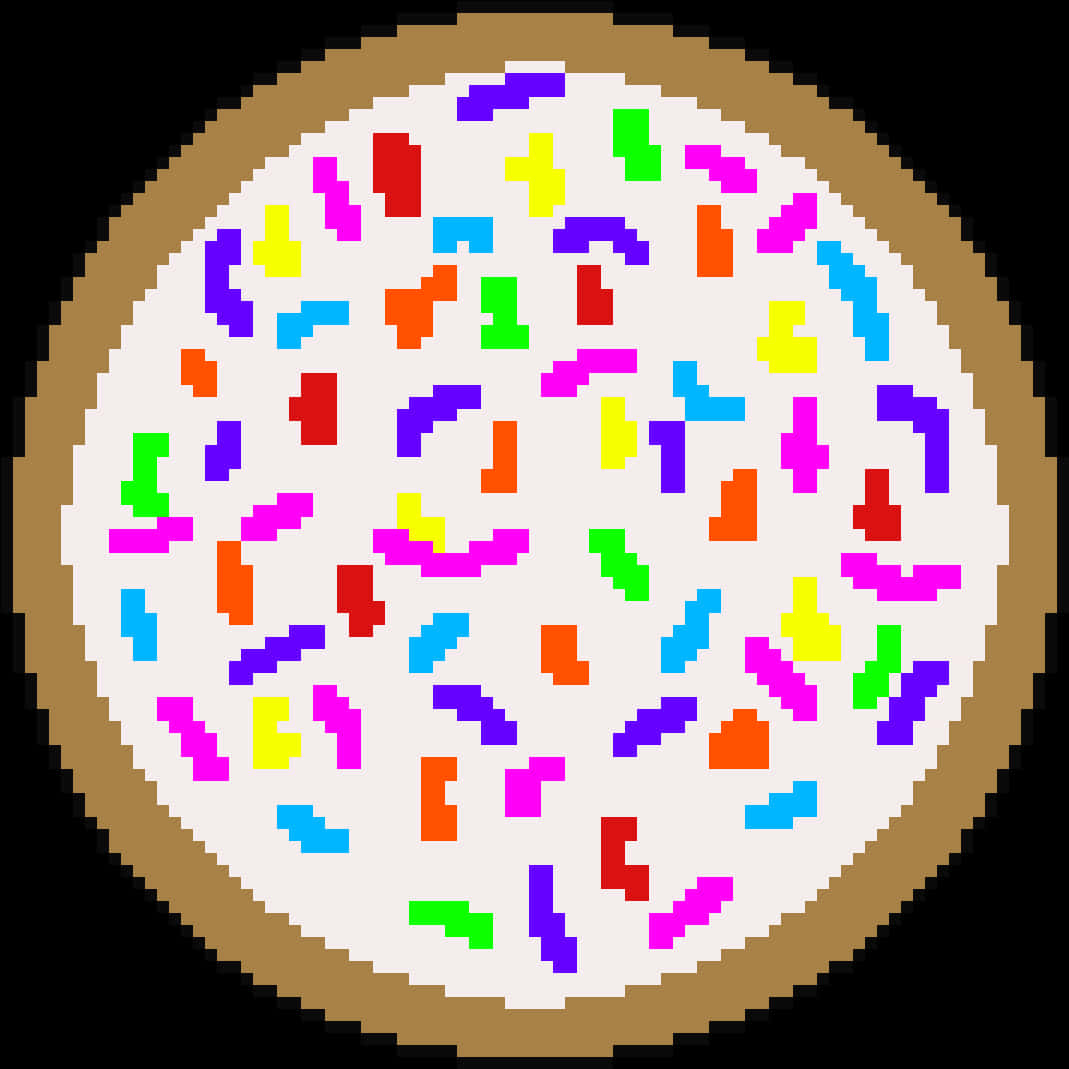 Colorful Sprinkleson Doughnut Pixel Art PNG image