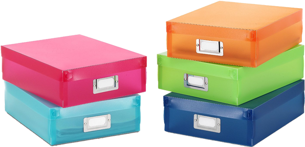 Colorful Stacked Storage Boxes PNG image