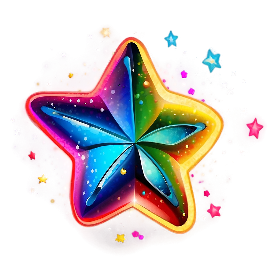 Colorful Star Cute Png 06122024 PNG image