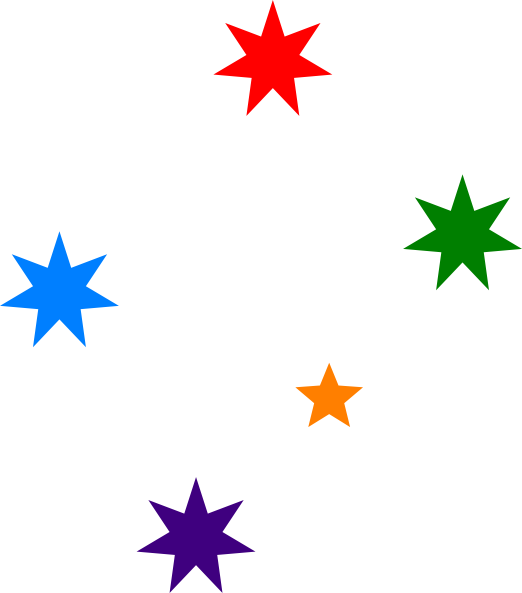 Colorful Star Shapes Illustration PNG image