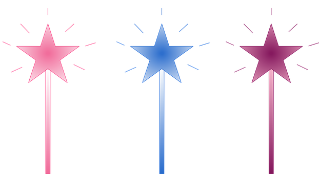 Colorful Star Wands PNG image