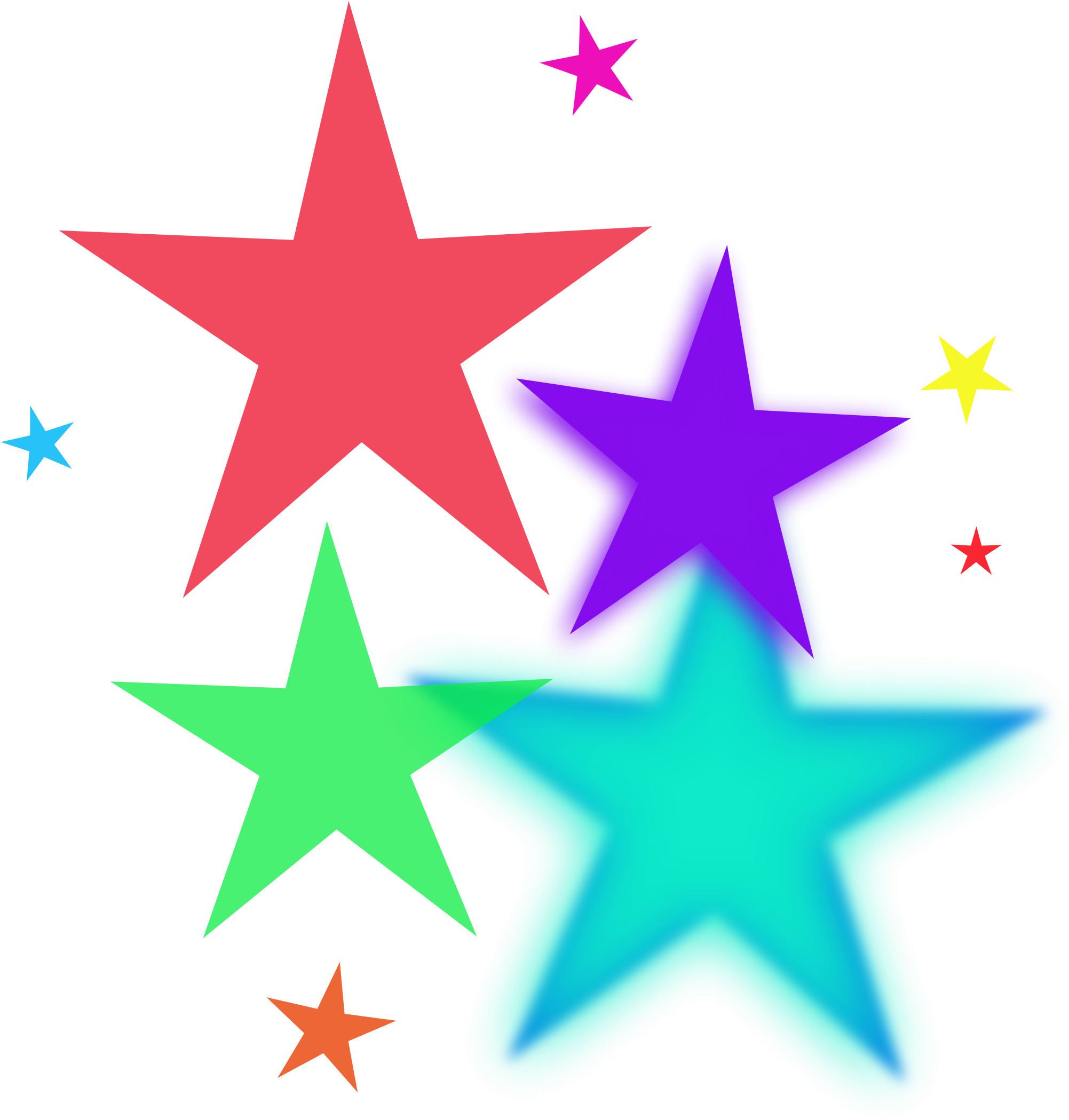 Colorful_ Stars_ Clipart PNG image