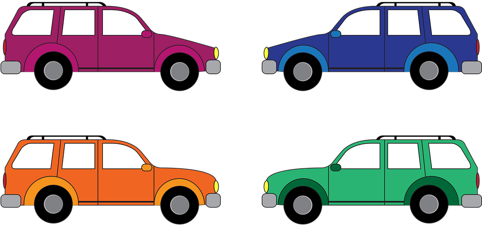 Colorful Station Wagons Illustration PNG image