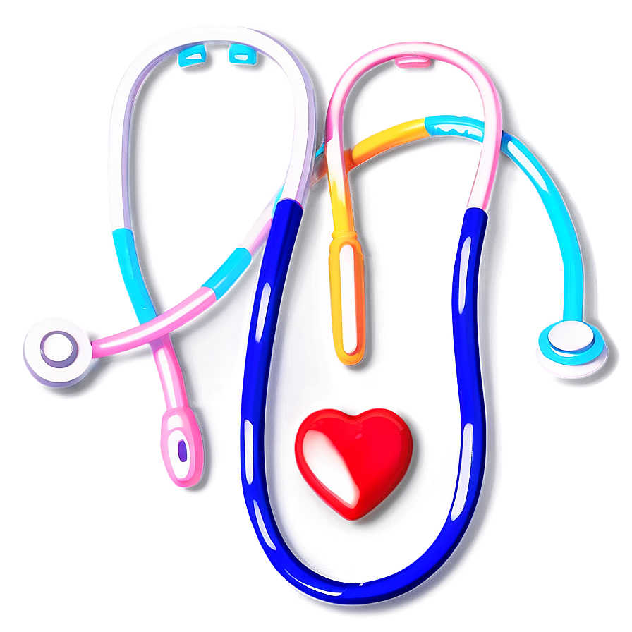 Colorful Stethoscope Heart Png 10 PNG image