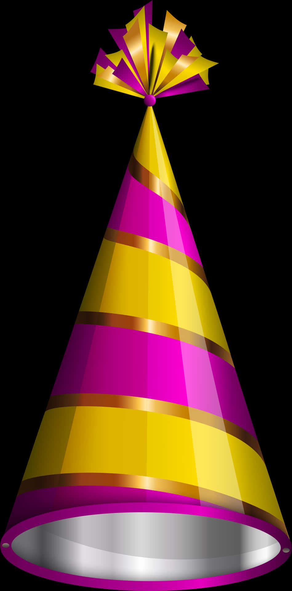 Colorful Striped Birthday Hat PNG image