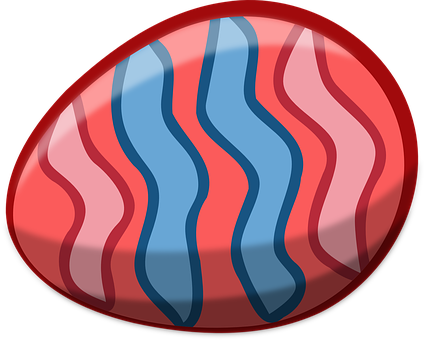 Colorful Striped Easter Egg PNG image