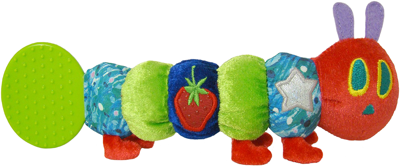 Colorful Stuffed Caterpillar Toy PNG image