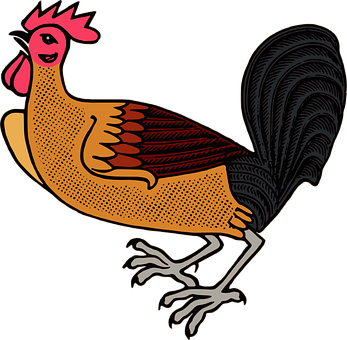 Colorful Stylized Rooster Illustration PNG image