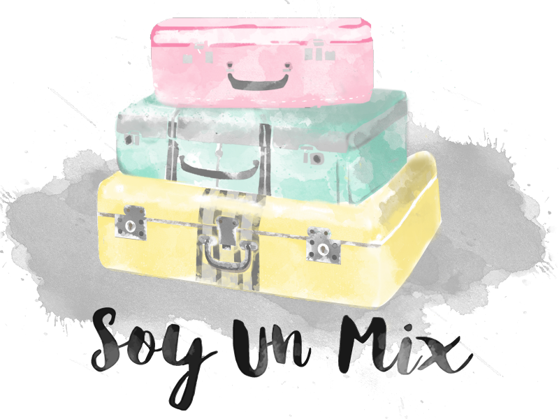 Colorful Suitcases Stacked Soy Un Mix PNG image