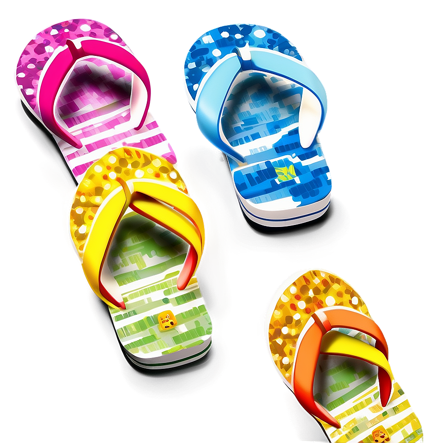 Colorful Summer Flip Flops Png Ohl PNG image