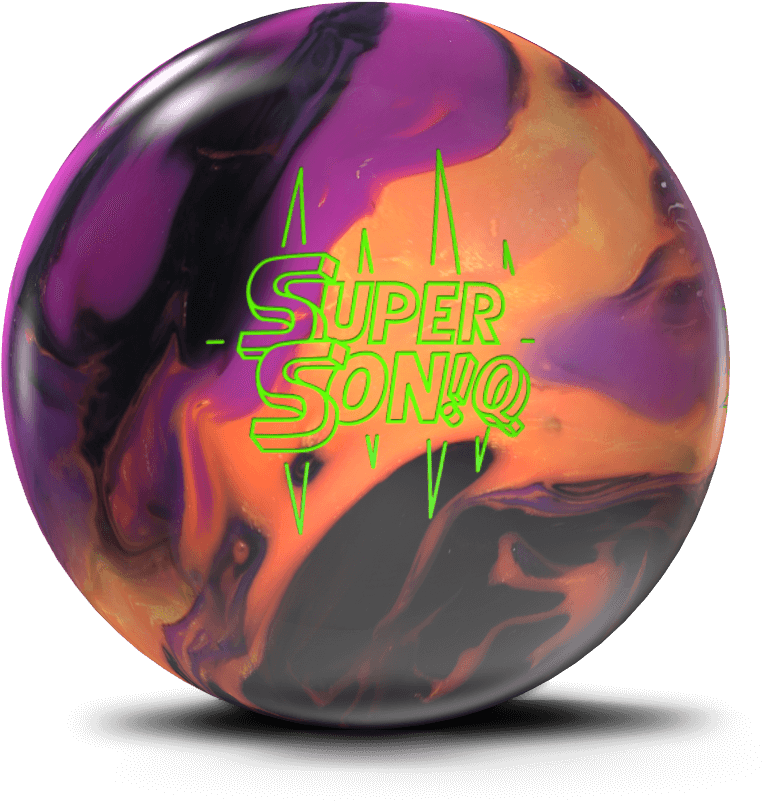 Colorful Super Soniq Bowling Ball PNG image