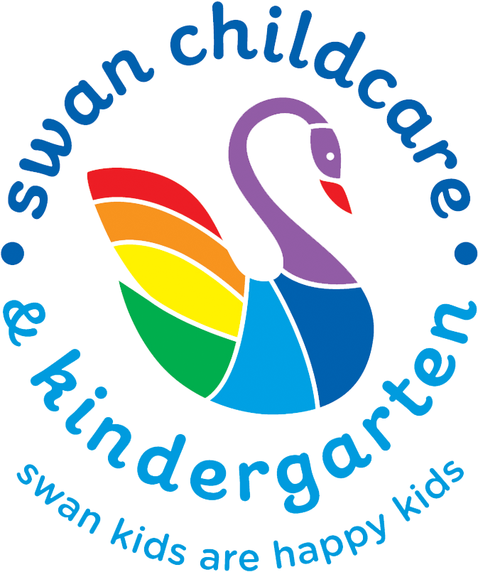 Colorful Swan Childcare Kindergarten Logo PNG image