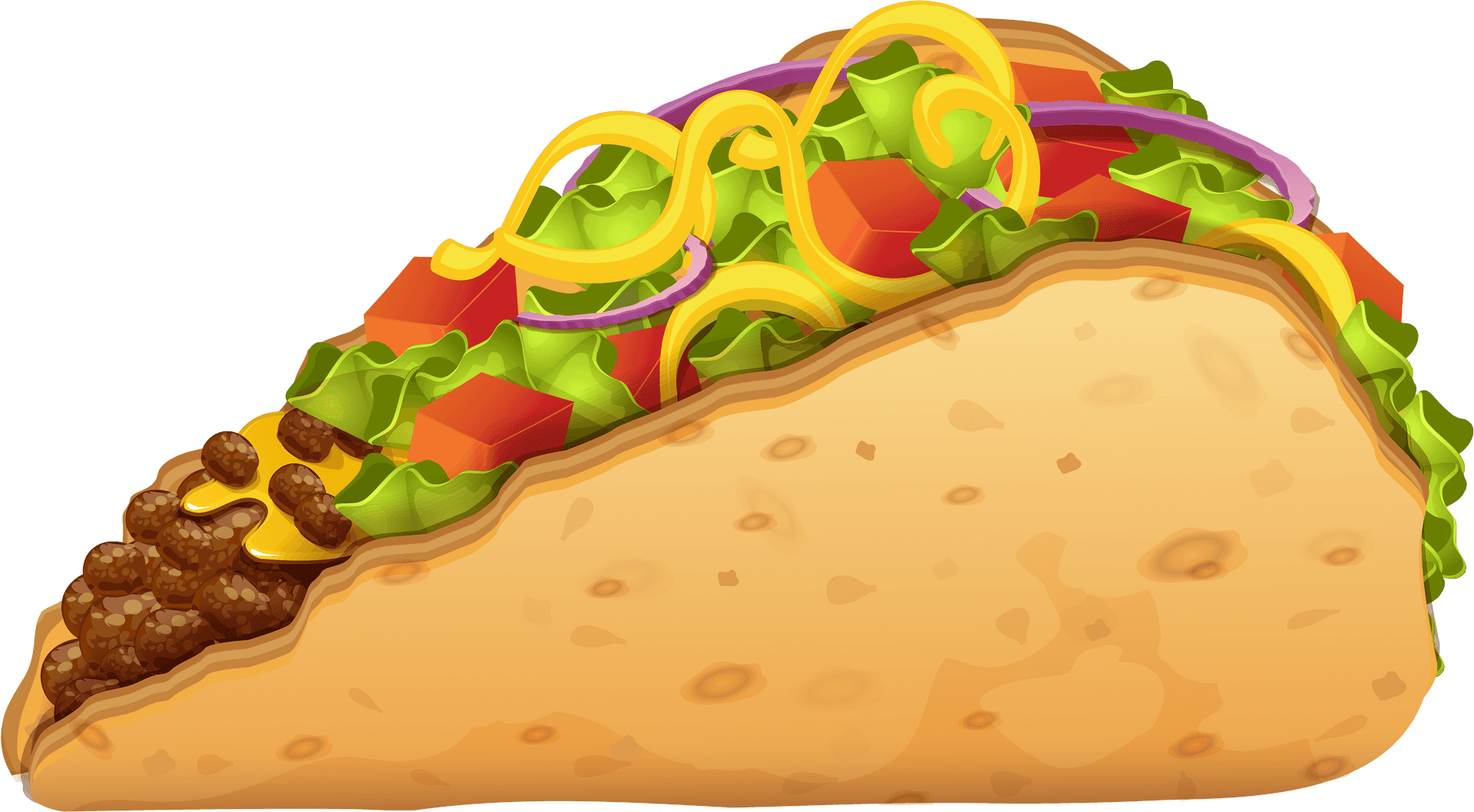 Colorful Taco Illustration PNG image