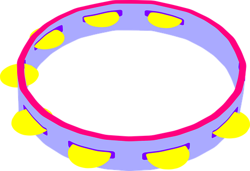 Colorful_ Tambourine_ Vector PNG image