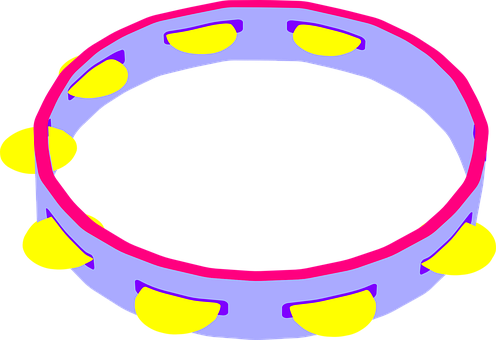 Colorful_ Tambourine_ Vector_ Illustration PNG image