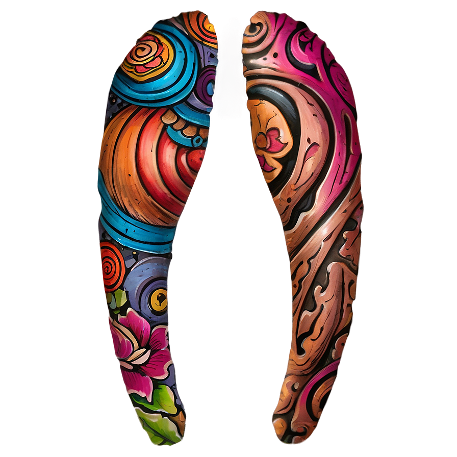 Colorful Tattoo Sleeve Drawing Png 06122024 PNG image