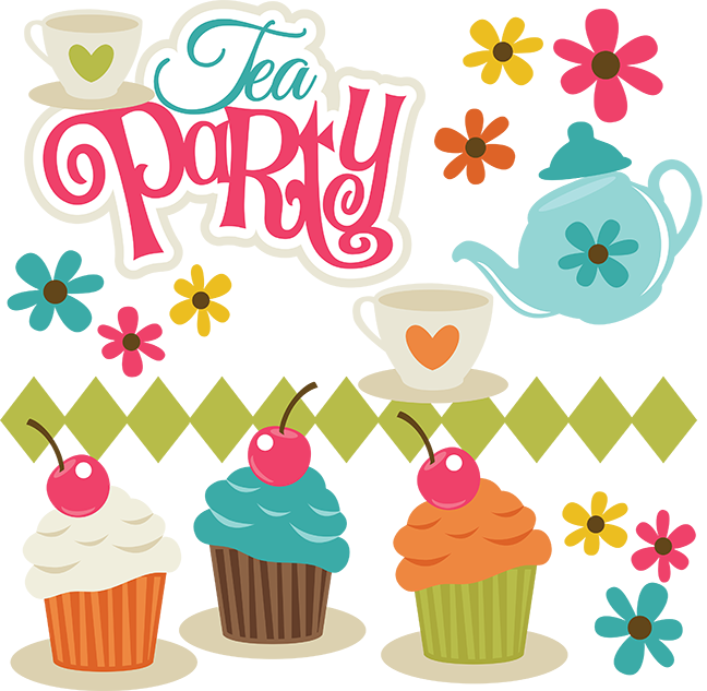 Colorful Tea Party Illustration PNG image