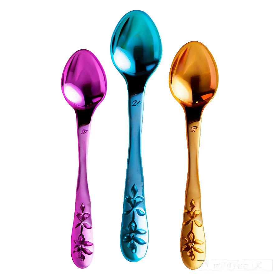 Colorful Teaspoon Set Png Okk PNG image