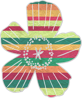 Colorful Textured Paper Cutout Flower PNG image