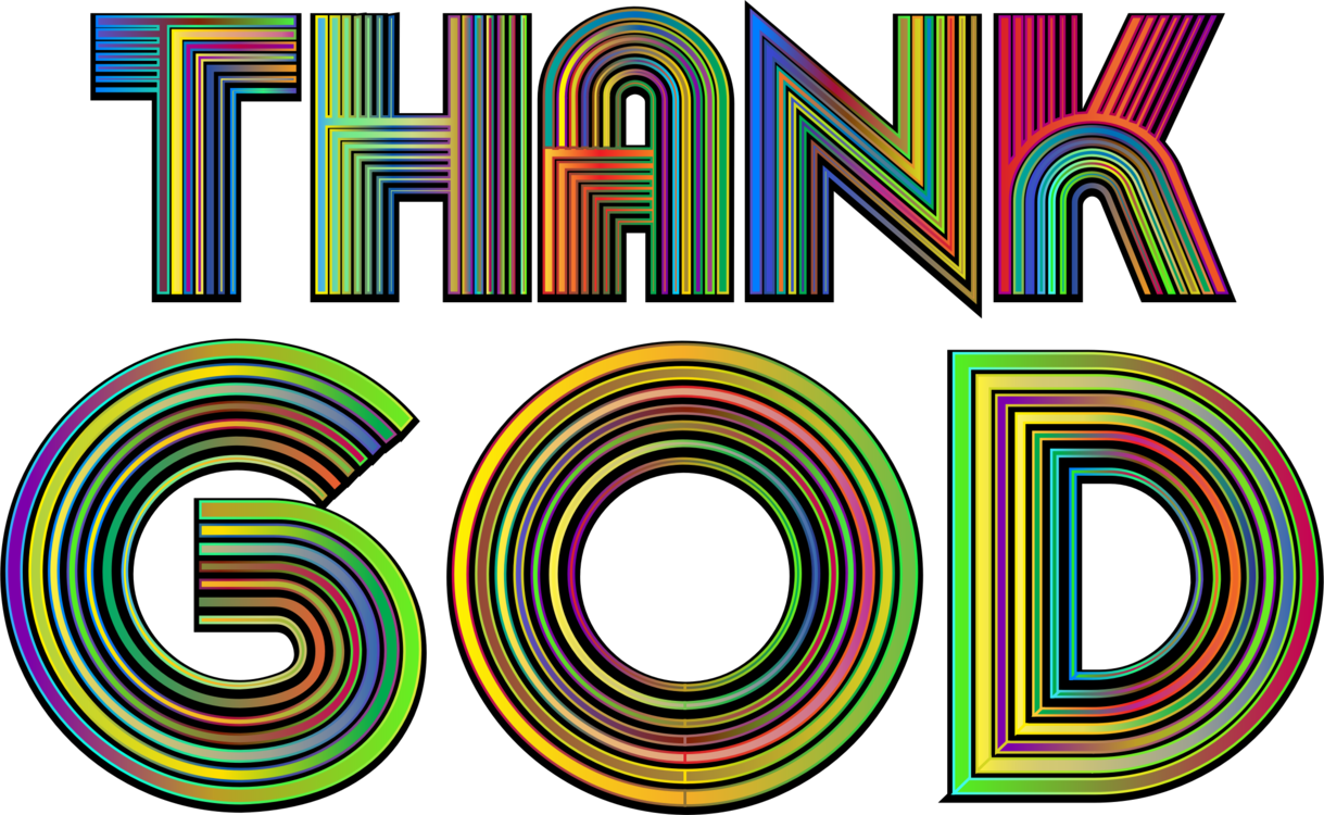 Colorful Thank God Text Illustration PNG image