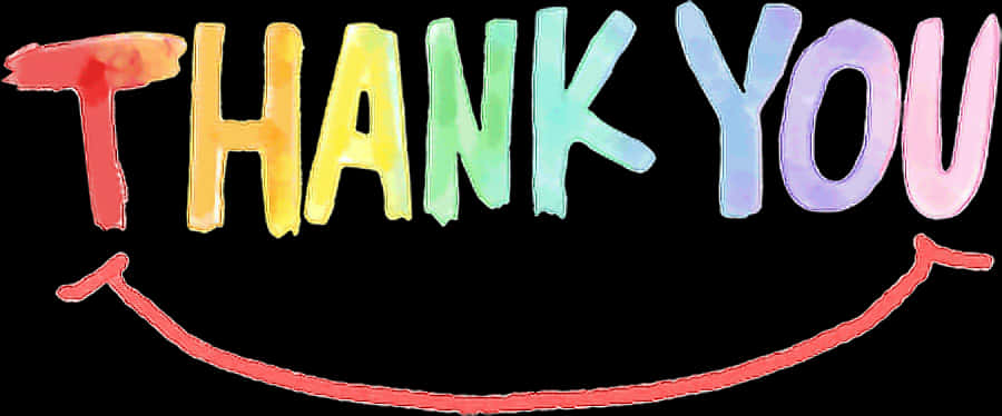 Colorful Thank You Smile PNG image