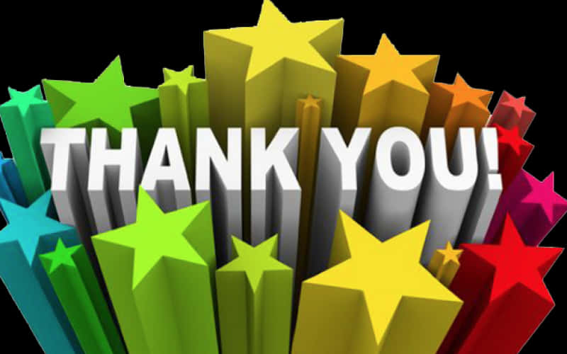 Colorful Thank You Stars PNG image