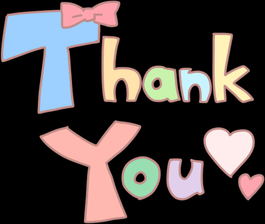 Colorful Thank You Text Illustration PNG image