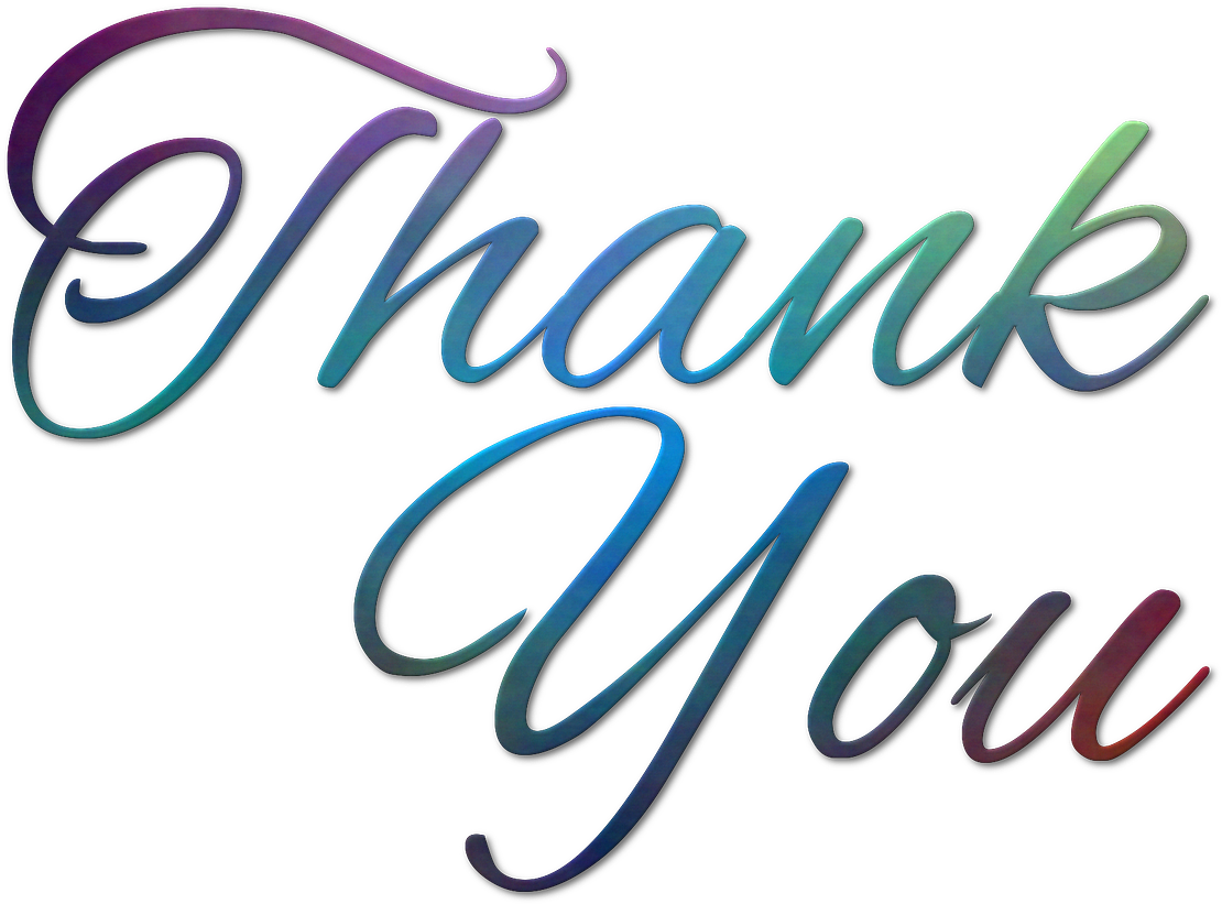 Colorful Thank You Text PNG image