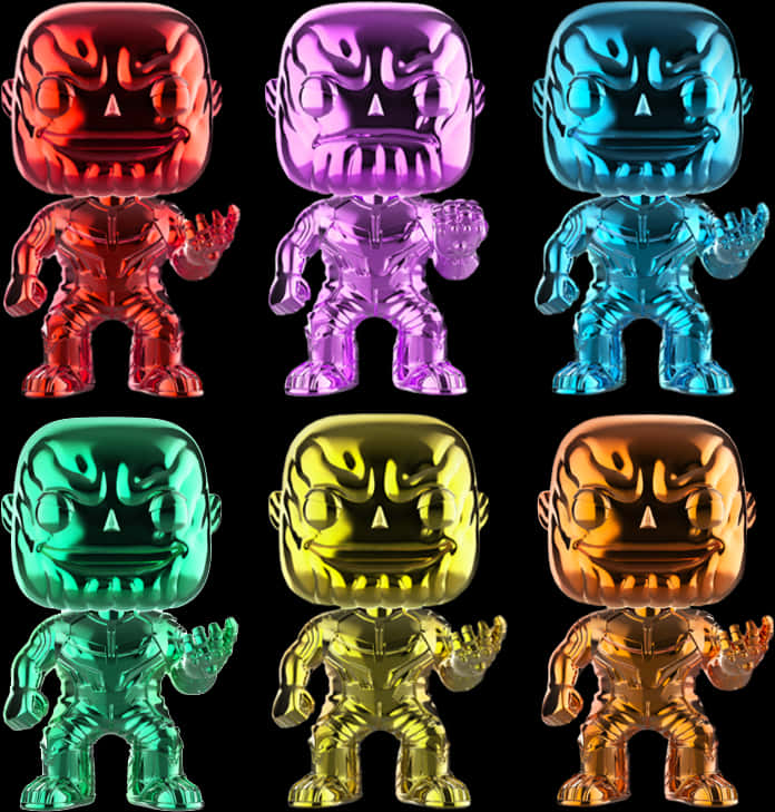 Colorful Thanos Figurines PNG image