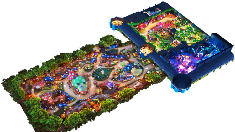 Colorful Theme Park Isometric View PNG image