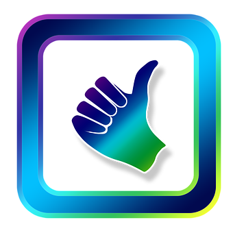 Colorful Thumbs Up Icon PNG image