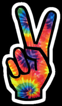 Colorful Tie Dye Peace Sign Sticker PNG image