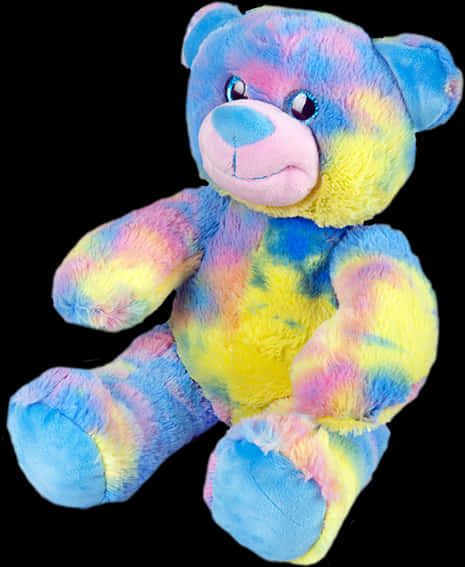 Colorful Tie Dye Teddy Bear PNG image