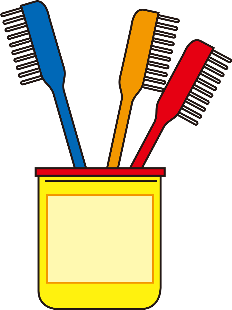 Colorful Toothbrushesin Holder PNG image