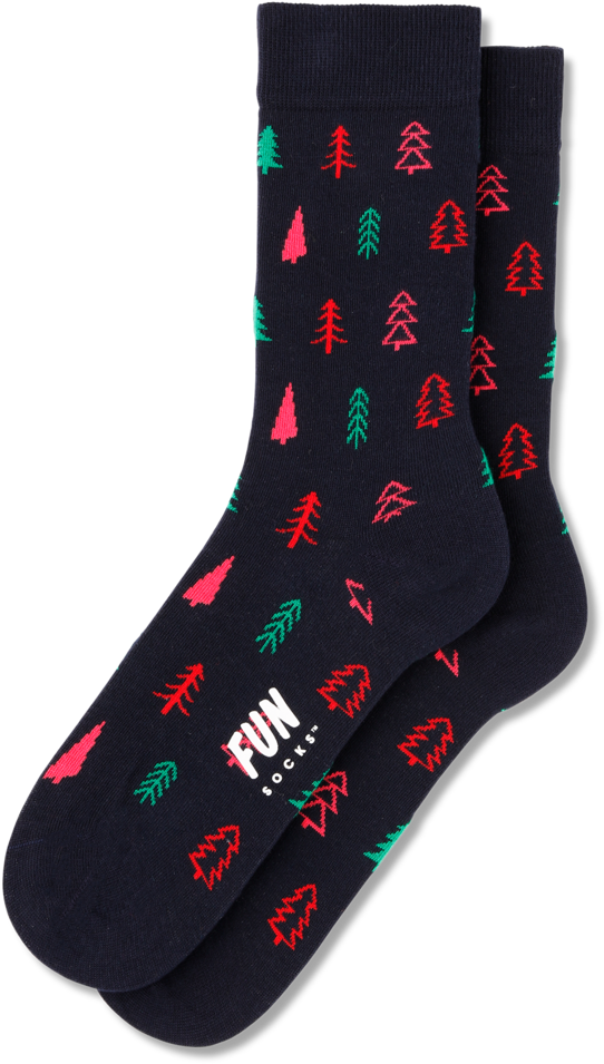 Colorful Tree Pattern Socks PNG image