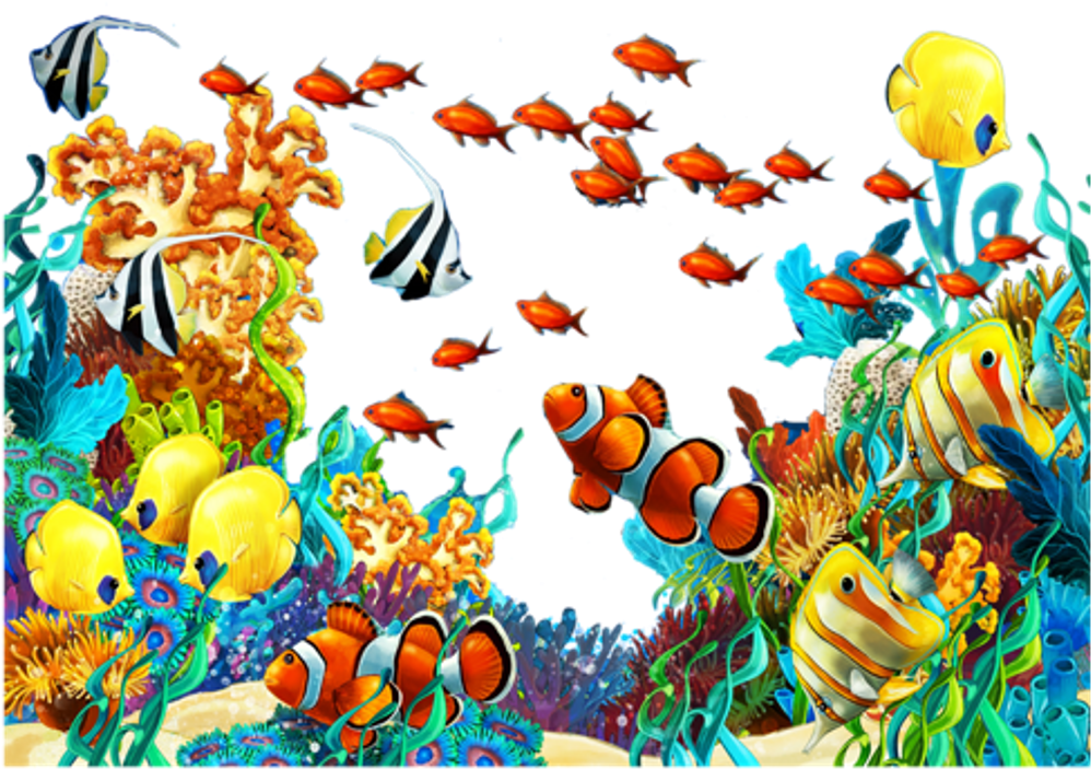 Colorful_ Tropical_ Fish_ Reef_ Scene PNG image