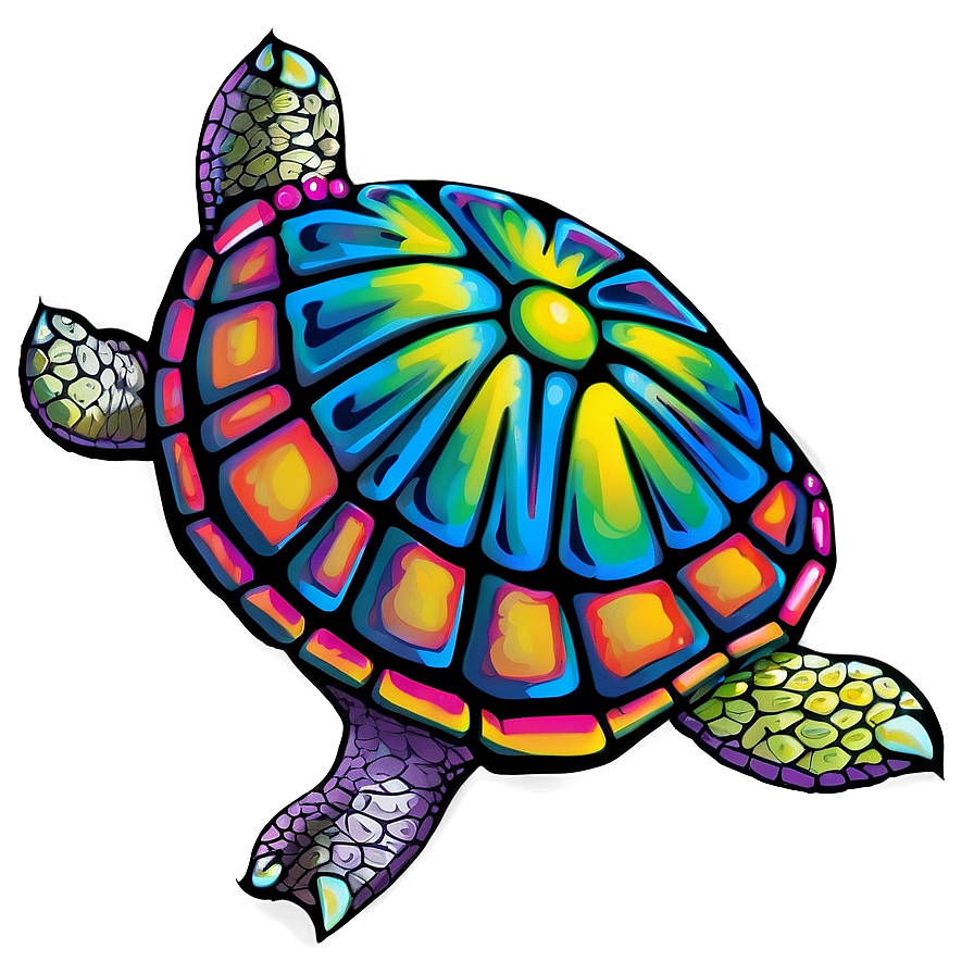 Colorful Turtle Artwork Png Rsp PNG image