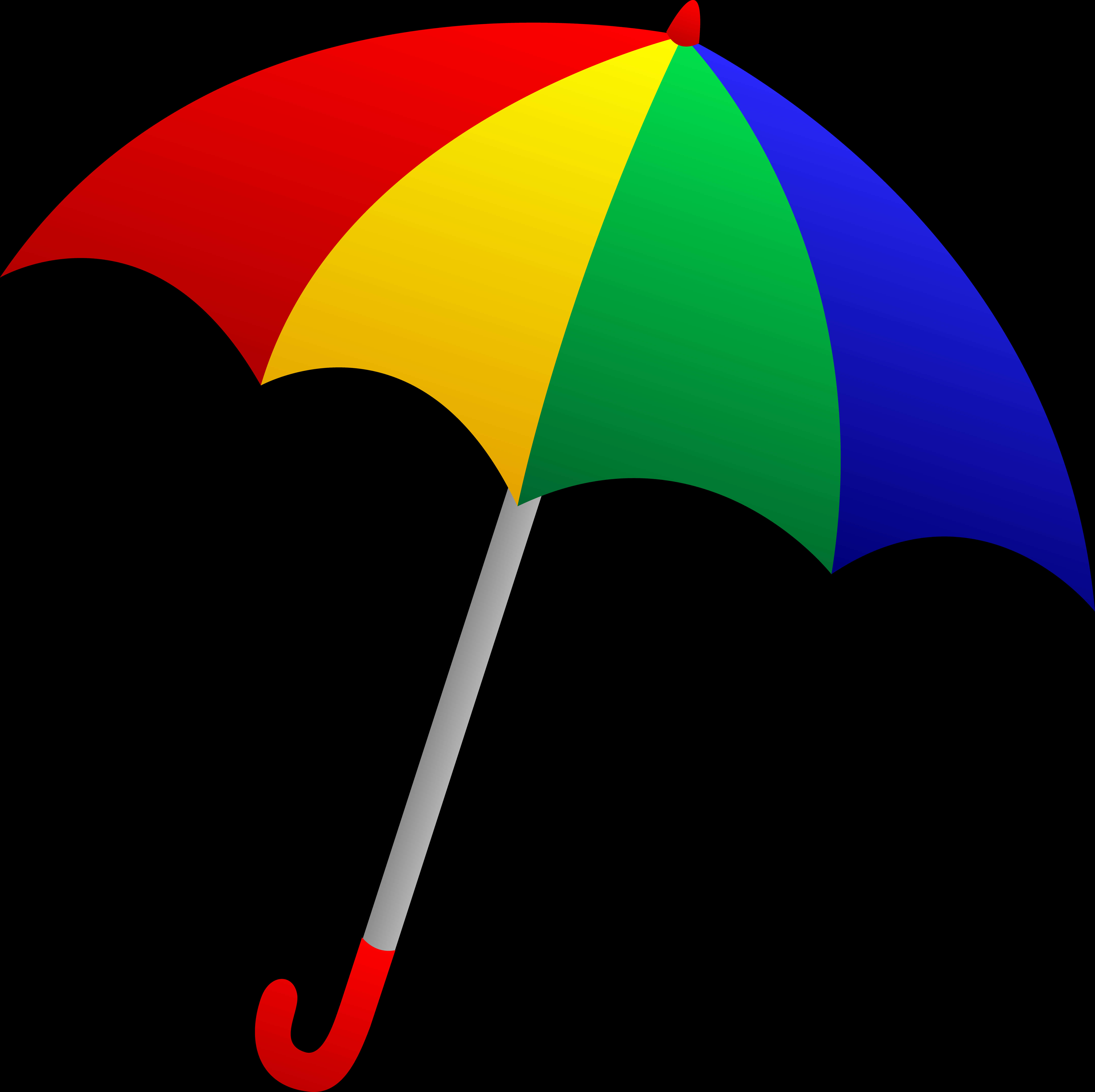 Colorful Umbrella Black Background PNG image
