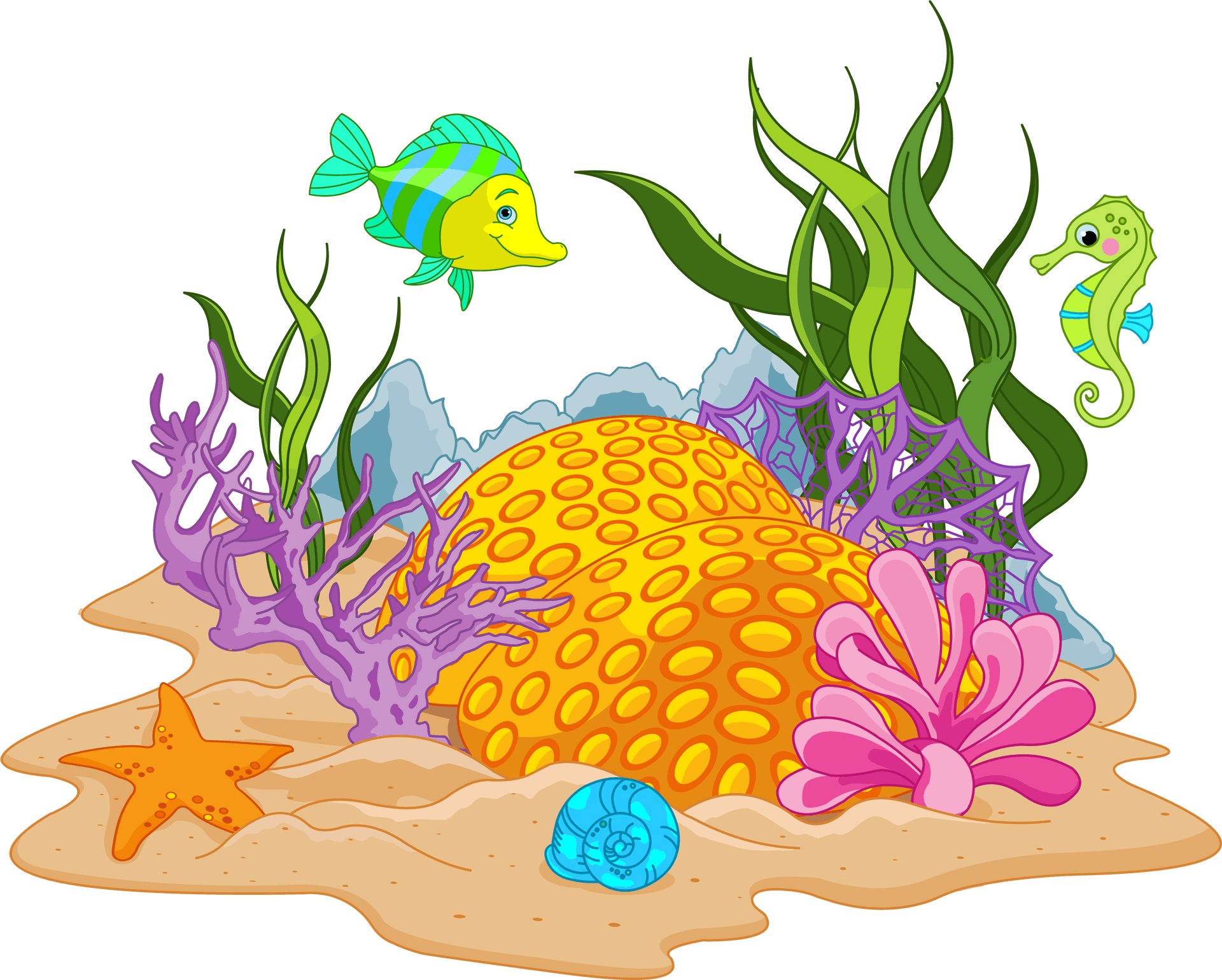 Colorful Underwater Scenewith Marine Life PNG image