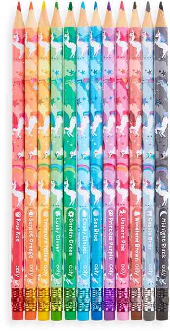 Colorful Unicorn Themed Pencils PNG image