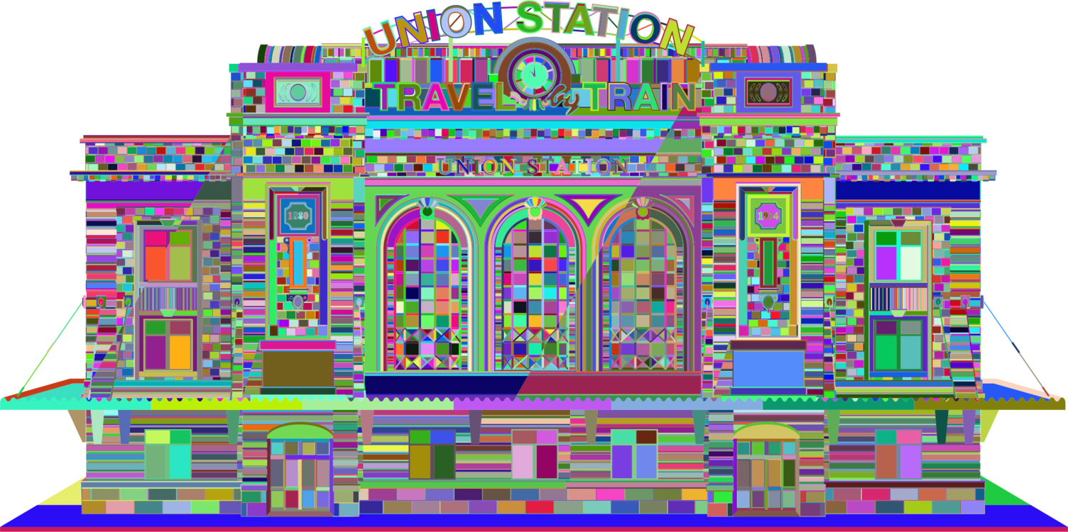 Colorful Union Station Facade PNG image