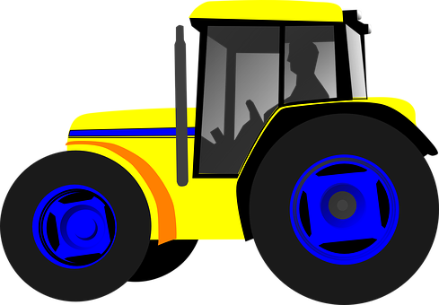 Colorful Vector Tractor Illustration PNG image