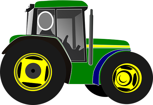 Colorful Vector Tractor Illustration PNG image