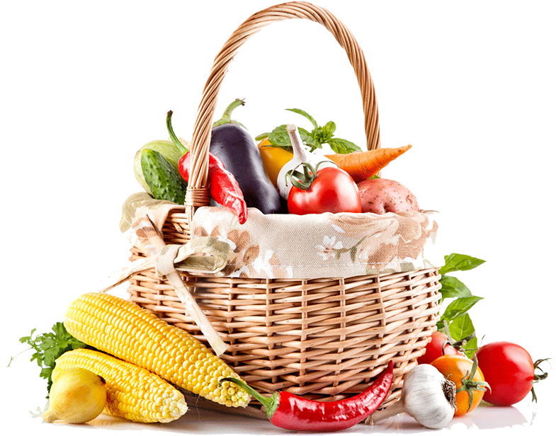 Colorful Vegetable Basket PNG image