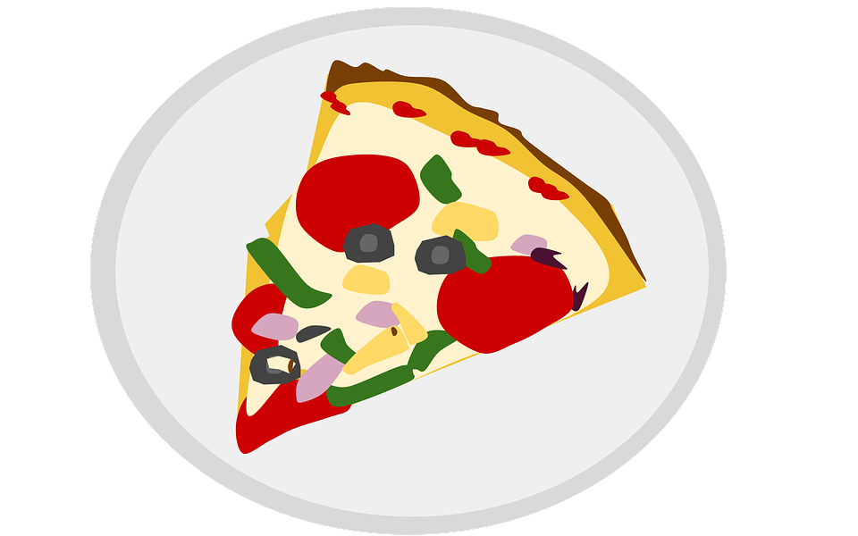 Colorful Vegetable Pizza Slice PNG image