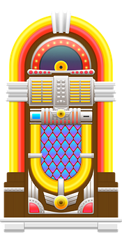 Colorful Vintage Jukebox Illustration PNG image